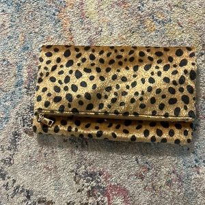 Cheetah print clutch that folds over